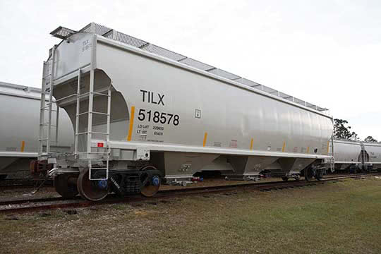 A 5,161-cubic-foot covered hopper