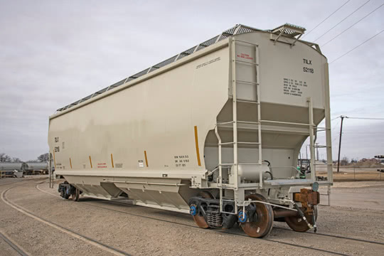 A 5,211-cubic-foot Trinflo covered hopper