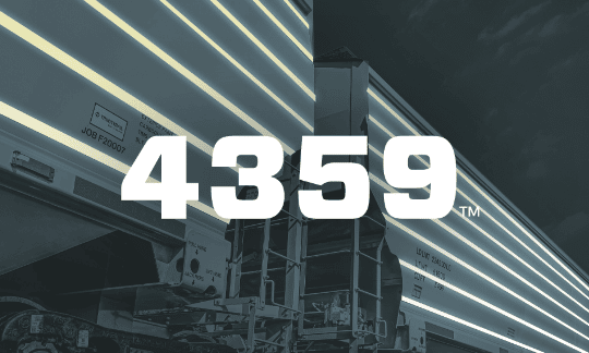 A 4,359-cubic-foot covered hopper