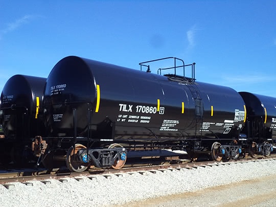 A 19,636-gallon tank car