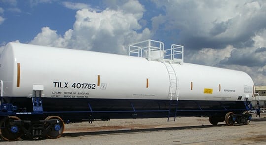 A 21,964-gallon tank car