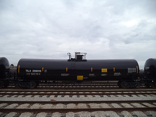 A 25,498-gallon tank car