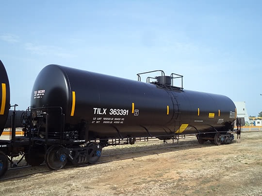 A 30,300-gallon tank car