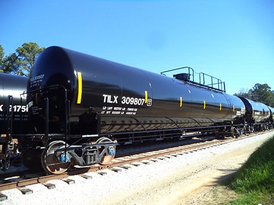A 33,690-gallon tank car