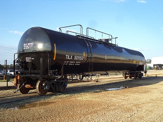A 34,302-gallon tank car
